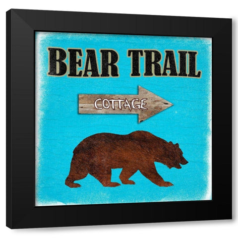 Bear Trail Cottage Black Modern Wood Framed Art Print by Lewis, Sheldon