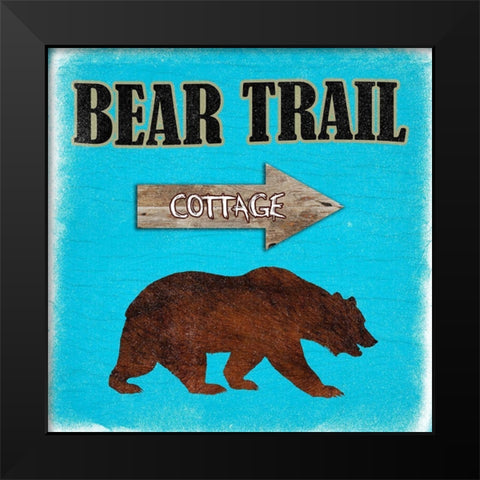 Bear Trail Cottage Black Modern Wood Framed Art Print by Lewis, Sheldon