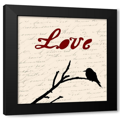 Love Black Modern Wood Framed Art Print with Double Matting by Lewis, Sheldon