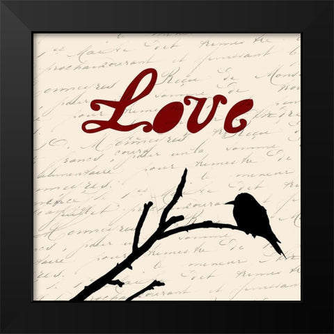 Love Black Modern Wood Framed Art Print by Lewis, Sheldon