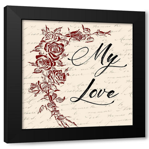 My Love Black Modern Wood Framed Art Print by Lewis, Sheldon