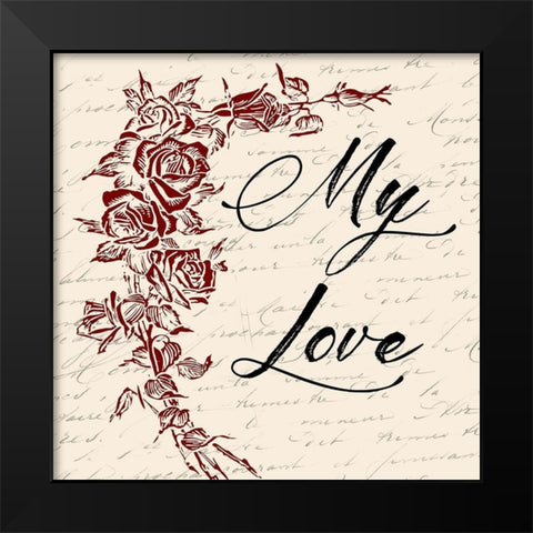 My Love Black Modern Wood Framed Art Print by Lewis, Sheldon