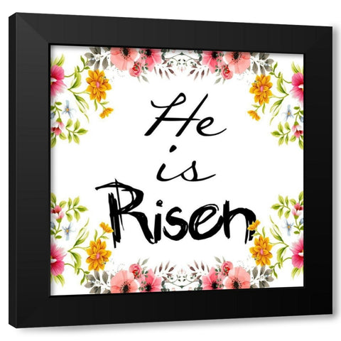 He Is Risen Black Modern Wood Framed Art Print by Lewis, Sheldon