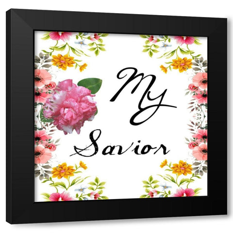 Savior Black Modern Wood Framed Art Print by Lewis, Sheldon
