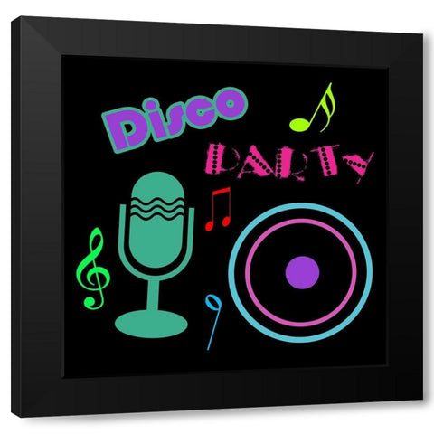 Disco Black Modern Wood Framed Art Print with Double Matting by Lewis, Sheldon