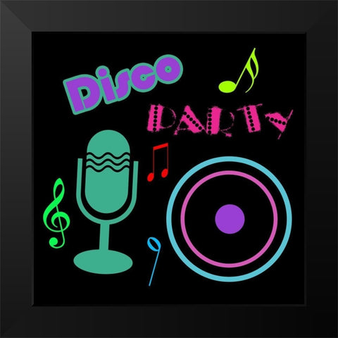 Disco Black Modern Wood Framed Art Print by Lewis, Sheldon