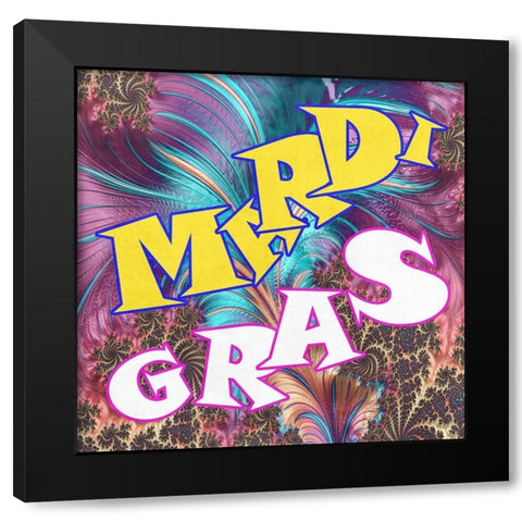 Mardi Gras Black Modern Wood Framed Art Print with Double Matting by Lewis, Sheldon