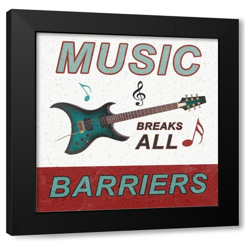 Music 2 Black Modern Wood Framed Art Print by Lewis, Sheldon