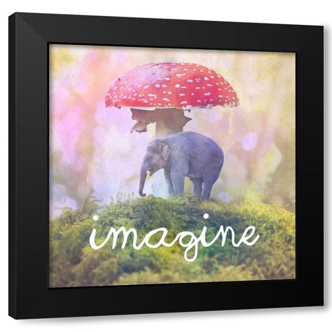 Imagine Black Modern Wood Framed Art Print by Lewis, Sheldon