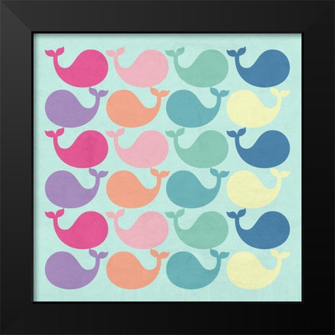 Whale Gathering Black Modern Wood Framed Art Print by Lewis, Sheldon