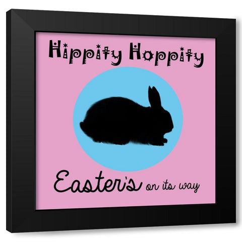Easter Bunny 2 Black Modern Wood Framed Art Print by Lewis, Sheldon