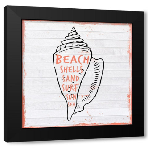 Conch Black Modern Wood Framed Art Print with Double Matting by Lewis, Sheldon