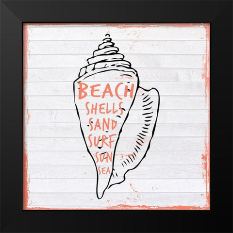 Conch Black Modern Wood Framed Art Print by Lewis, Sheldon