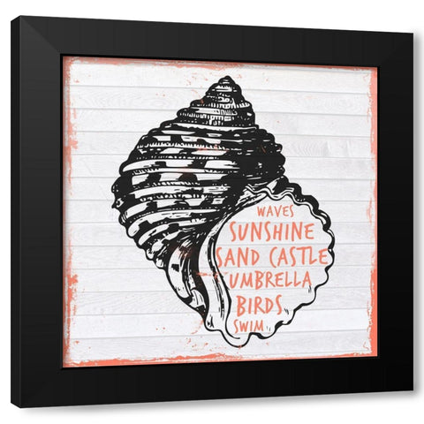 Shell Story Black Modern Wood Framed Art Print with Double Matting by Lewis, Sheldon