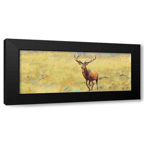 Beau Stag Black Modern Wood Framed Art Print by Butcher, Sarah