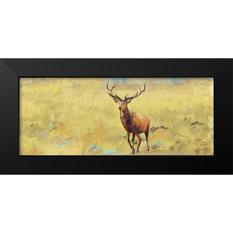 Beau Stag Black Modern Wood Framed Art Print by Butcher, Sarah
