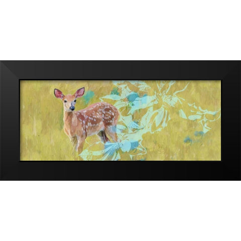 Doe With Magnolia Black Modern Wood Framed Art Print by Butcher, Sarah