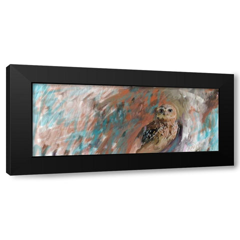 Owl Panel Black Modern Wood Framed Art Print with Double Matting by Butcher, Sarah