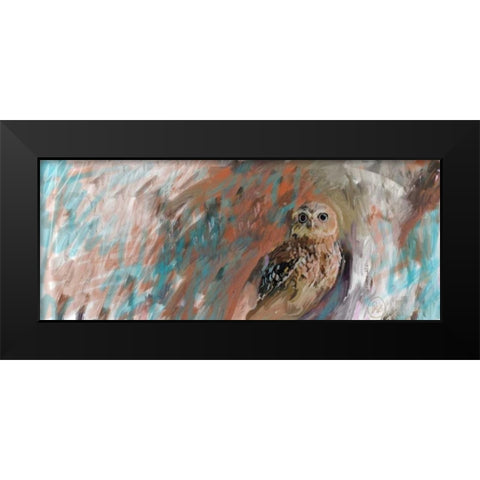 Owl Panel Black Modern Wood Framed Art Print by Butcher, Sarah