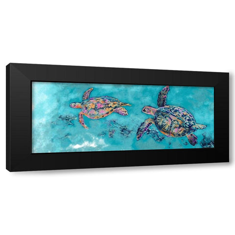 Turtles Together Black Modern Wood Framed Art Print with Double Matting by Butcher, Sarah