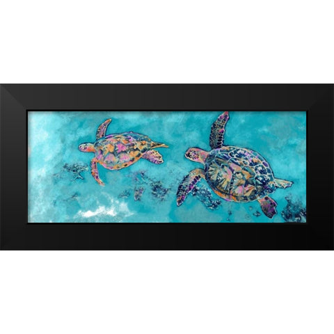 Turtles Together Black Modern Wood Framed Art Print by Butcher, Sarah