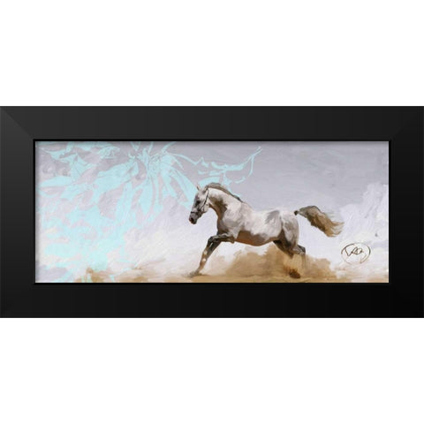 Free Rein 2 Black Modern Wood Framed Art Print by Butcher, Sarah