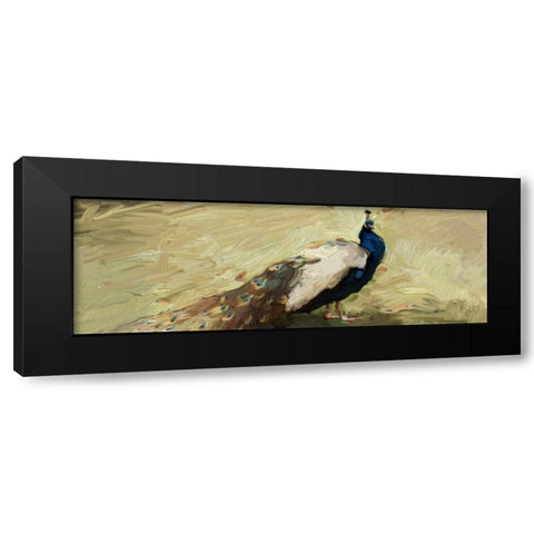 Peacock Panel 1 Black Modern Wood Framed Art Print with Double Matting by Butcher, Sarah