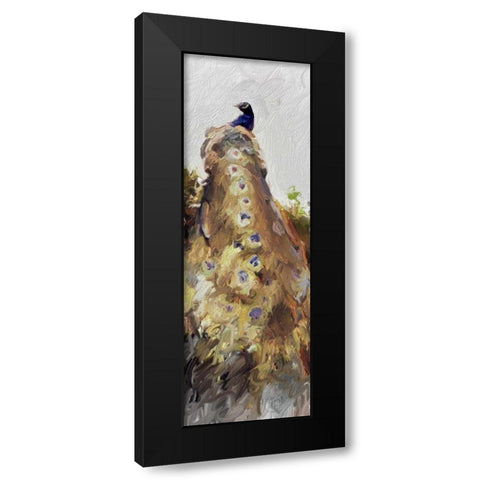 Peacock Panel 2 Black Modern Wood Framed Art Print by Butcher, Sarah