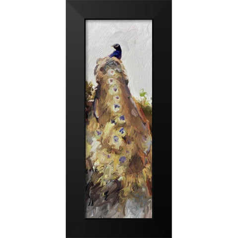 Peacock Panel 2 Black Modern Wood Framed Art Print by Butcher, Sarah