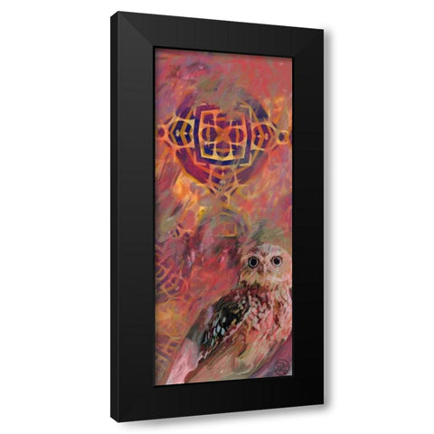 Vivid Owl Black Modern Wood Framed Art Print with Double Matting by Butcher, Sarah