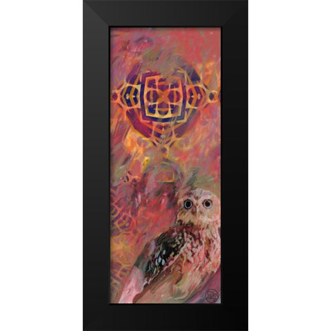 Vivid Owl Black Modern Wood Framed Art Print by Butcher, Sarah