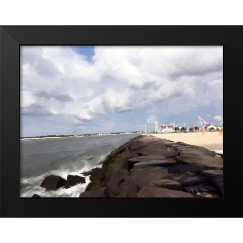 Scratchrock Black Modern Wood Framed Art Print by Butcher, Sarah