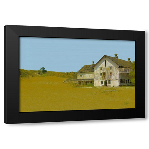 Barn With Blue Sky Black Modern Wood Framed Art Print with Double Matting by Butcher, Sarah