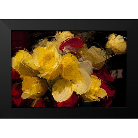 Roses 4 Black Modern Wood Framed Art Print by Butcher, Sarah
