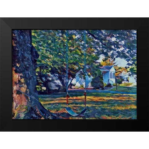 Empty Swing Black Modern Wood Framed Art Print by Butcher, Sarah