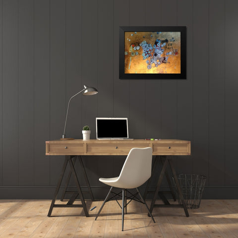 Gold Abstract Black Modern Wood Framed Art Print by Butcher, Sarah