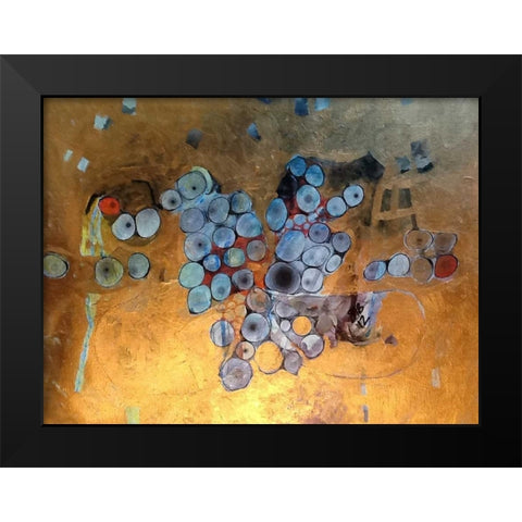 Gold Abstract Black Modern Wood Framed Art Print by Butcher, Sarah