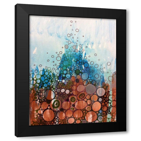 Blue And Bronze Black Modern Wood Framed Art Print by Butcher, Sarah