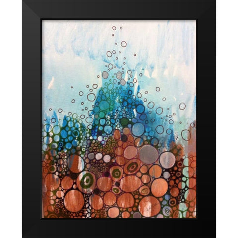 Blue And Bronze Black Modern Wood Framed Art Print by Butcher, Sarah