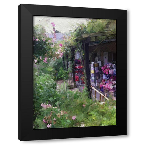 Gift Shop At Giverny Black Modern Wood Framed Art Print with Double Matting by Butcher, Sarah
