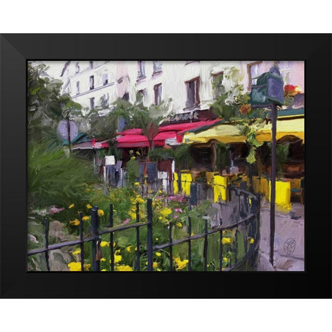 Place Du Petitpont Black Modern Wood Framed Art Print by Butcher, Sarah