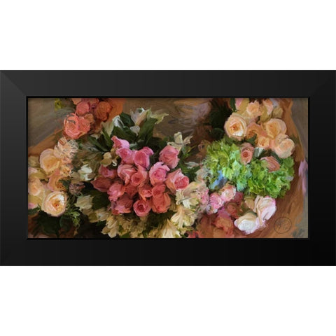 Roses Upon Roses Black Modern Wood Framed Art Print by Butcher, Sarah