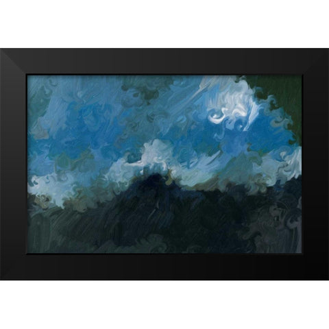 Waves Black Modern Wood Framed Art Print by Butcher, Sarah