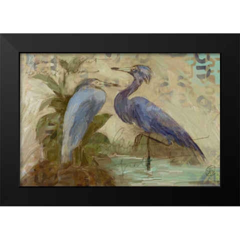 Egret Pair 2 Black Modern Wood Framed Art Print by Butcher, Sarah