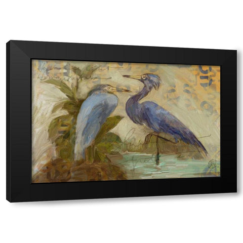 Egret Pair Black Modern Wood Framed Art Print by Butcher, Sarah