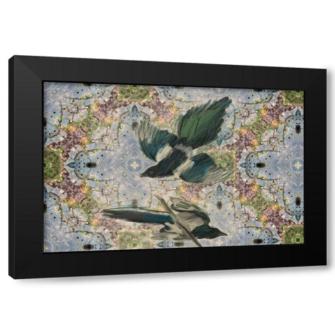 Birds In Flight Black Modern Wood Framed Art Print by Butcher, Sarah