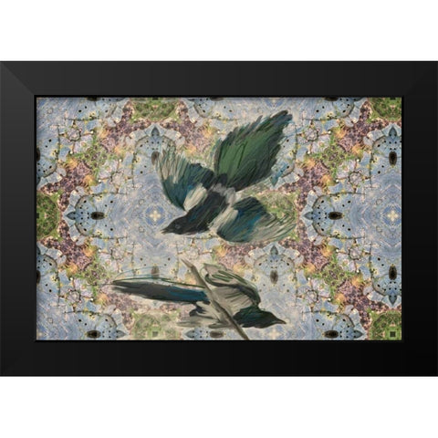 Birds In Flight Black Modern Wood Framed Art Print by Butcher, Sarah