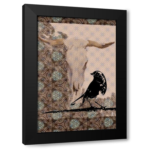 Skull Bird Black Modern Wood Framed Art Print by Butcher, Sarah