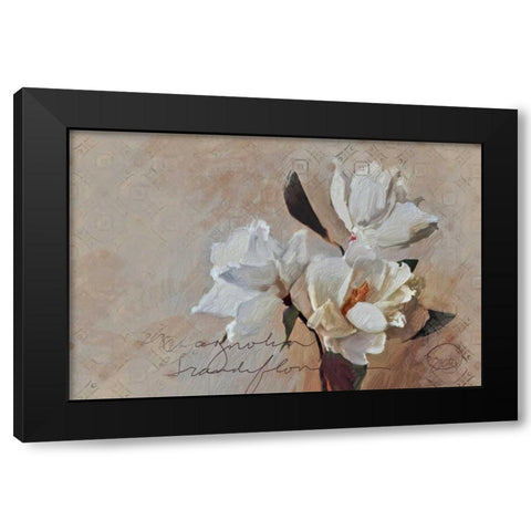 Magnolia Grandi Flora Lighter Black Modern Wood Framed Art Print with Double Matting by Butcher, Sarah