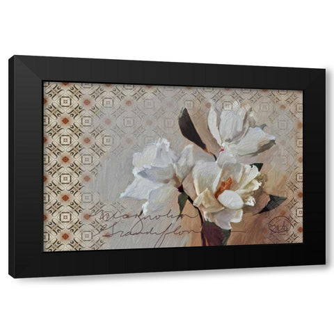 Magnolia Grandi Flora Black Modern Wood Framed Art Print with Double Matting by Butcher, Sarah